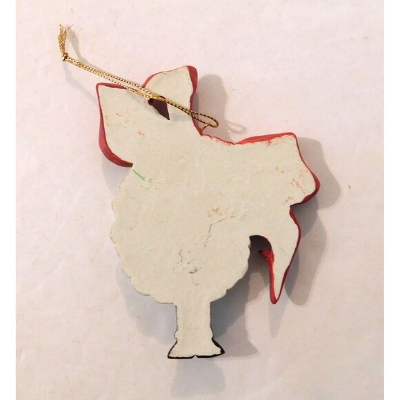 Vintage Whimsical Sheep Christmas Ornament Red Bow Funny Holiday Decorations - Picture 2 of 3